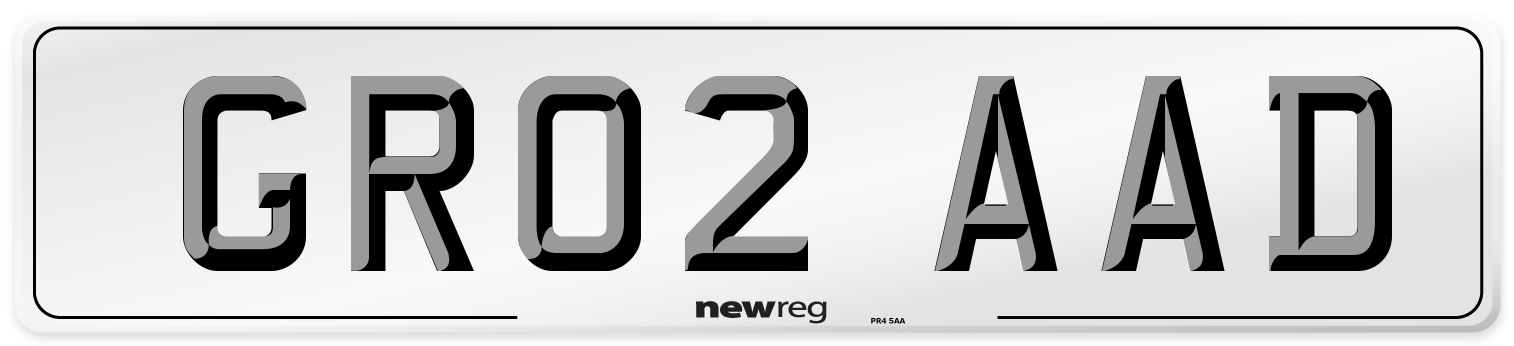 GR02 AAD Number Plate from New Reg